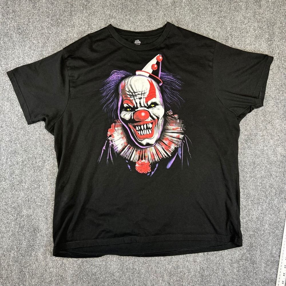 Way to Celebrate Halloween Evil Clown Graphic T-Shirt Black Mens 2XL
